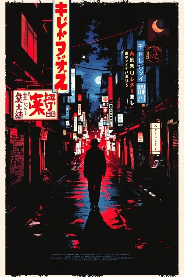 新宿夜行（新宿夜行）日本都市、悬疑电影海报
